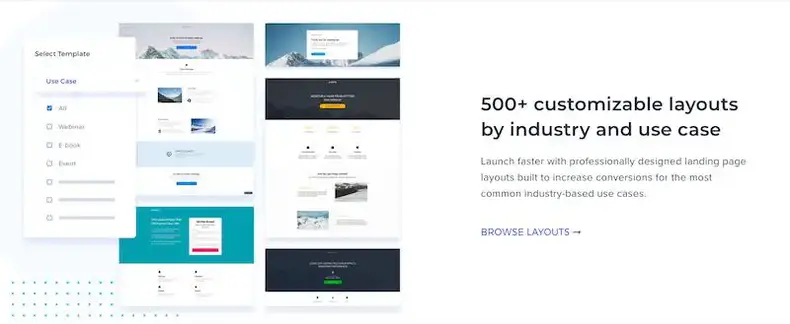 Instapage - tata letak yang dapat disesuaikan