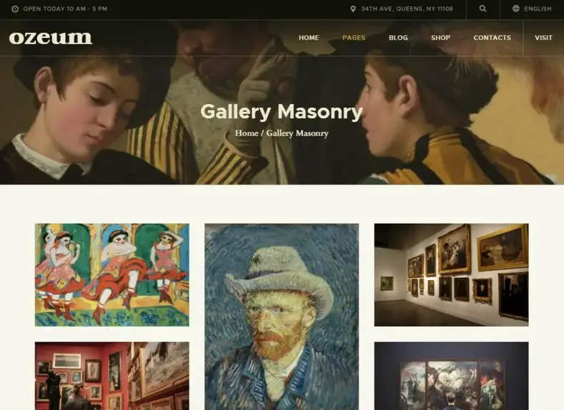 Ozeum |  Modern Art Gallery & Creative Museum Online Tema WordPress + RTL