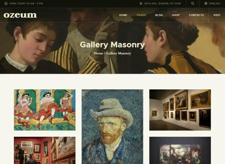Ozeum |  Tema WordPress online per galleria d'arte moderna e museo creativo + RTL
