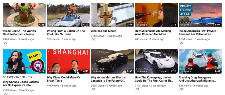 Eksempler på YouTube -titler