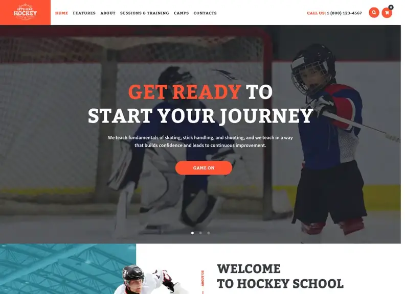 poďme sa hrať |  Téma WordPress pre hokejovú školu a zimné športy