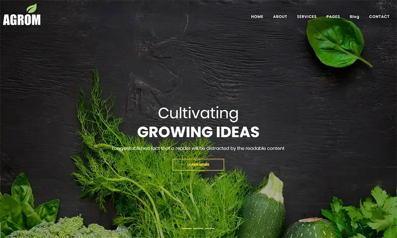 Agrom - Tema WordPress Makanan & Pertanian Organik