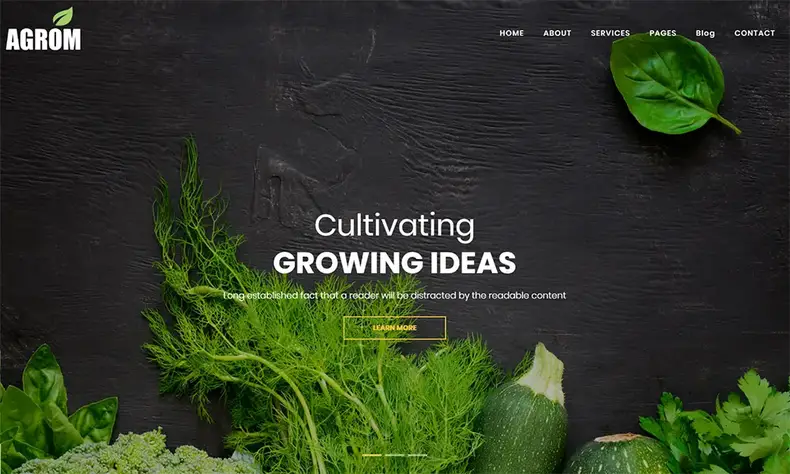 Agrom - Thème WordPress pour la ferme et les aliments biologiques