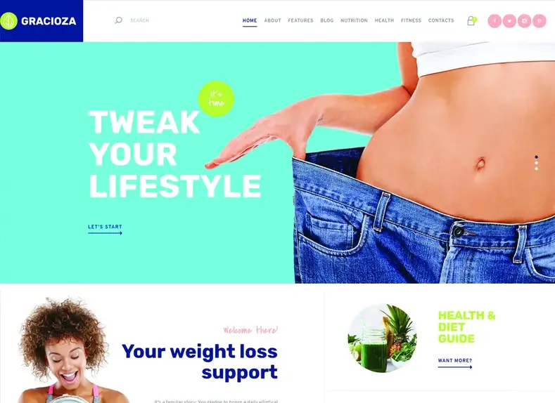Merci |  Thème WordPress pour entreprise de perte de poids et blog sain