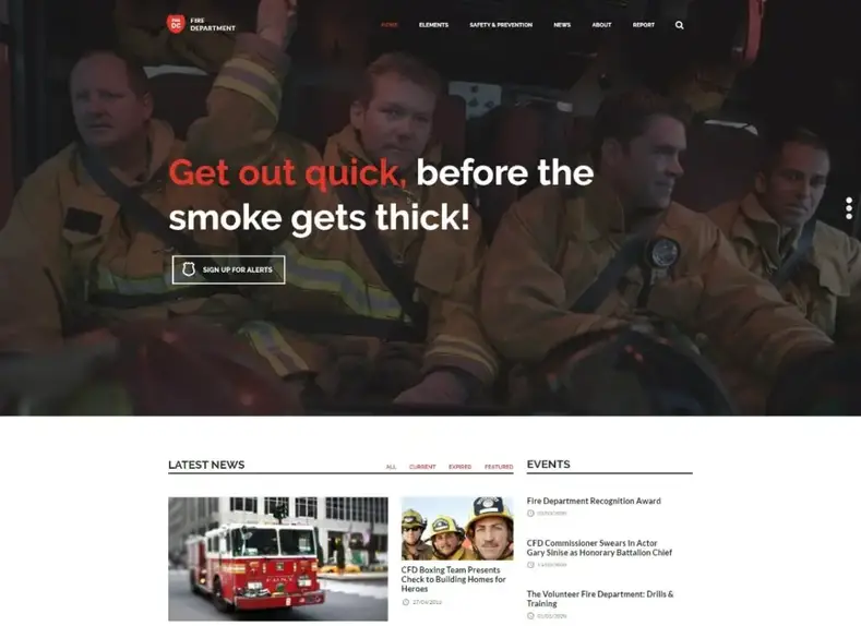 Pemadam Kebakaran |  Stasiun FD & Tema WordPress Keamanan