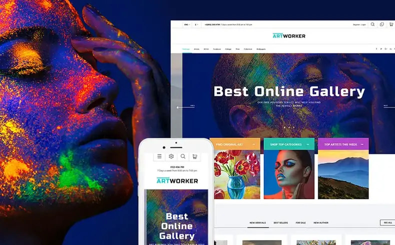 Tema PrestaShop della galleria d'arte online