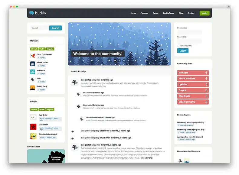 Buddy Buddypress thème WordPress