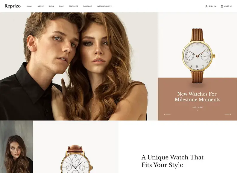 Reprizo - Tema WordPress per gioielli e orologi