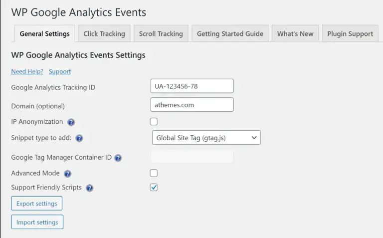 Eventos do WP Google Analytics