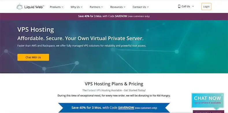 LiquidWeb – teljes körűen felügyelt VPS hosting terv