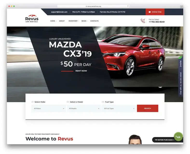 revus tema wordpress automotivo