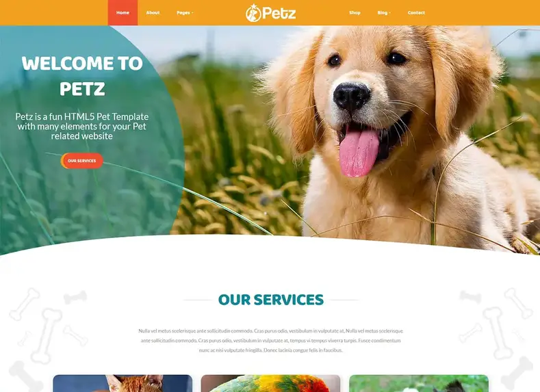 Petz |  Tema WordPress per la cura degli animali e la veterinaria