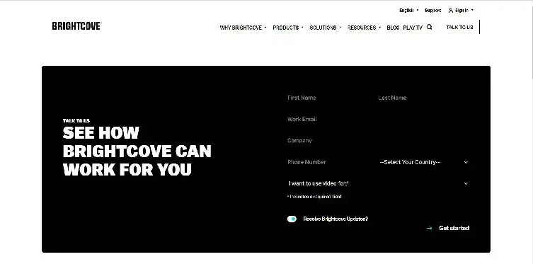 Halaman Kontak Brightcove
