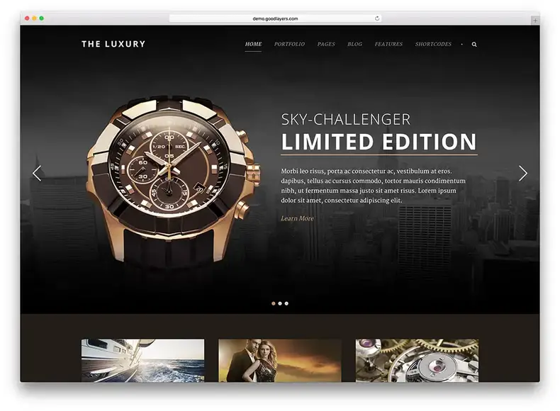 il tema dell'e-commerce di orologi di lusso