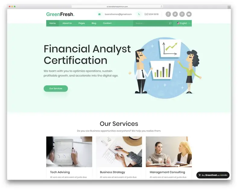 thème wordpress de la société de financement greenfresh