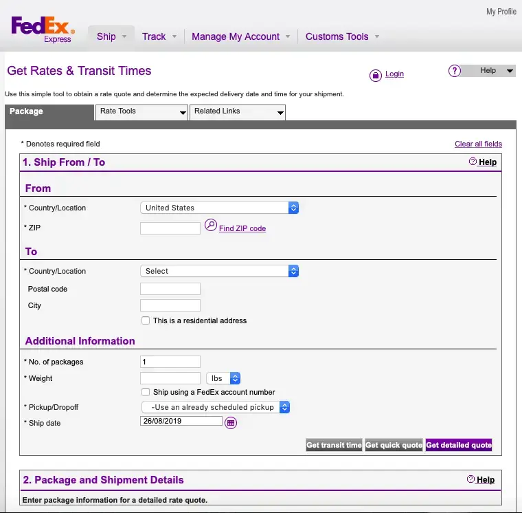 Modulo di conformità FedEx