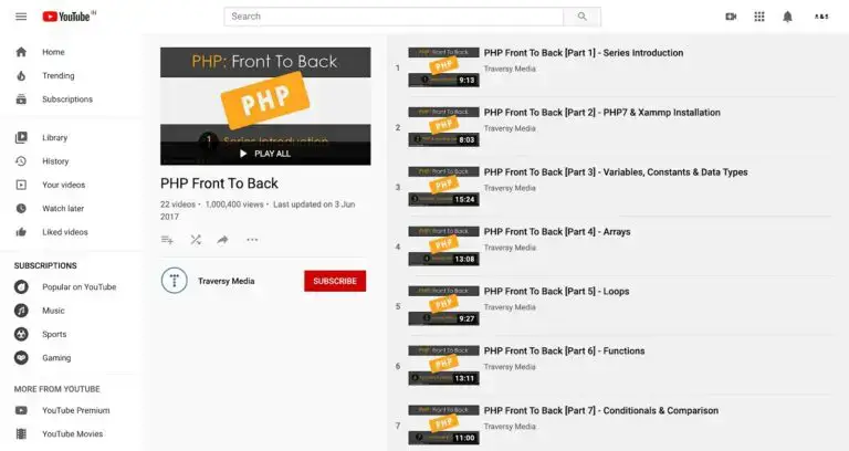 PHP da davanti a dietro