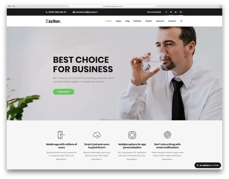 téma business excitor wordpress