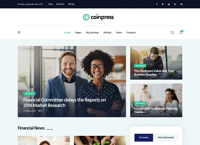 Presse à monnaie |  Thème WordPress pour magazine et blog sur la crypto-monnaie ICO
