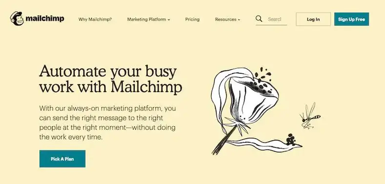 Mailchimp e -mail marketing funktioner
