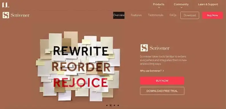 Melhor software de roteiro: Scrivener