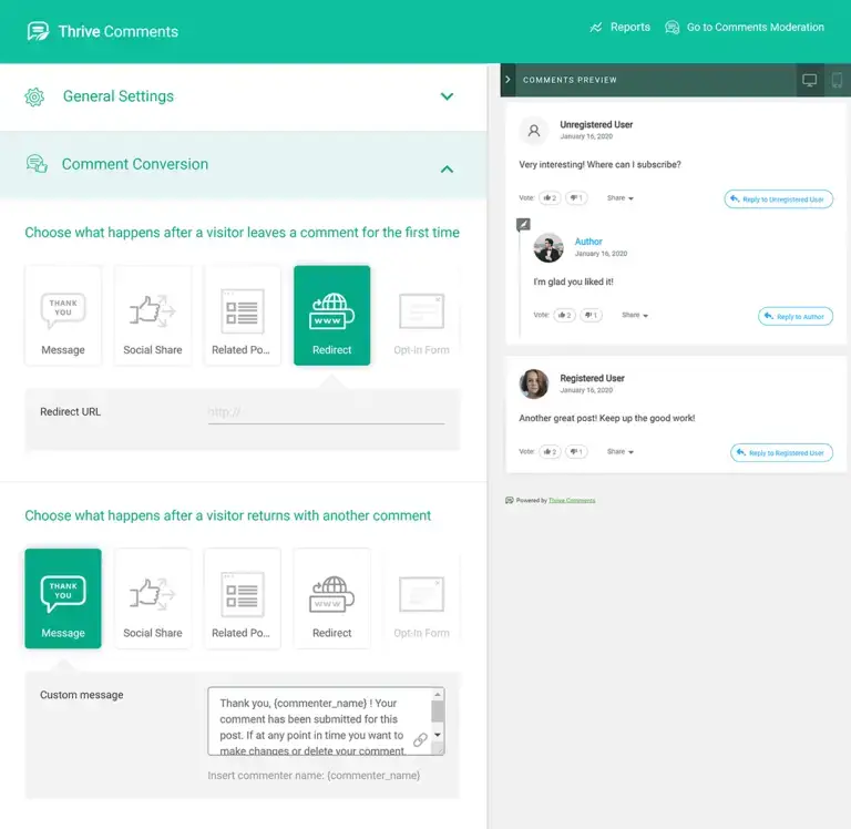 Conversion des commentaires