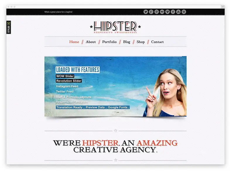 tema di e-commerce hipster