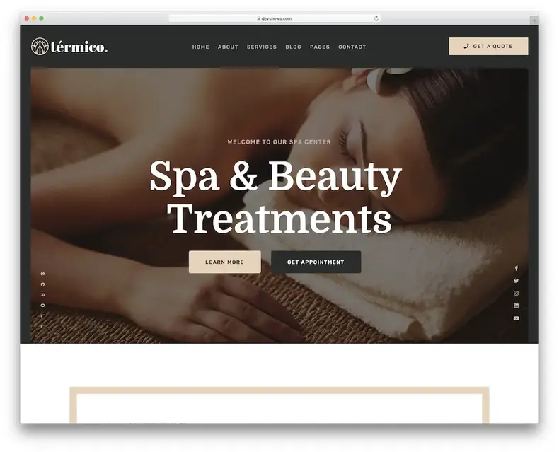 massage thermal thème wordpress