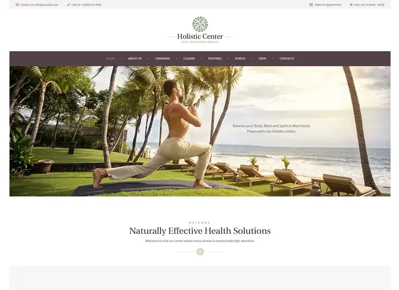 Centre Holistique |  Thème WordPress bien-être et spa