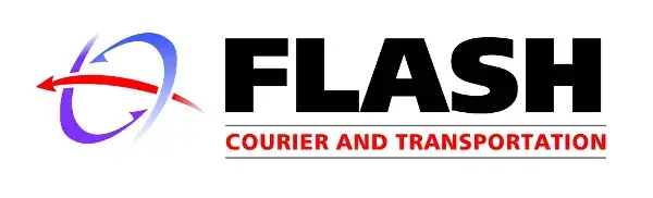 Logotipo da Flash Courier e da empresa de transporte