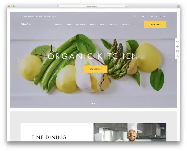 tema wordpress ekko cibo biologico