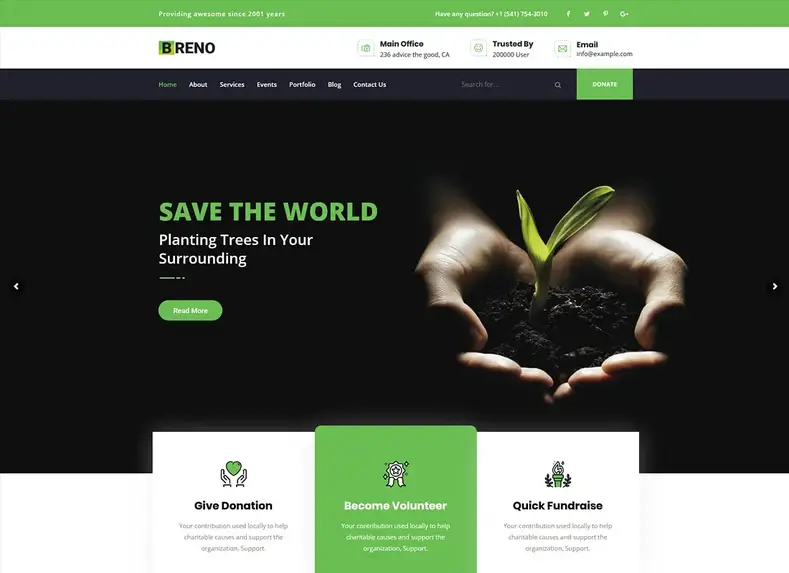 Brene |  Tema WordPress di energia verde