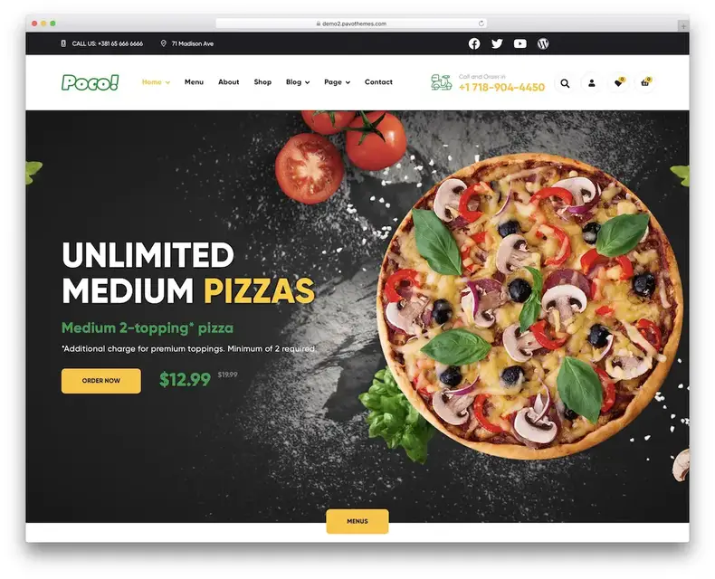 piccolo tema wordpress cibo