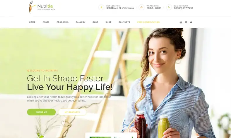Nutritia - Tema WordPress tentang nutrisi sehat dan dietologi