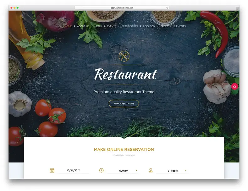 Tema WordPress para reservas de restaurantes online
