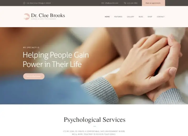 Cloé Brooks |  Thème WordPress Psychologie, Conseil et Médecine + RTL