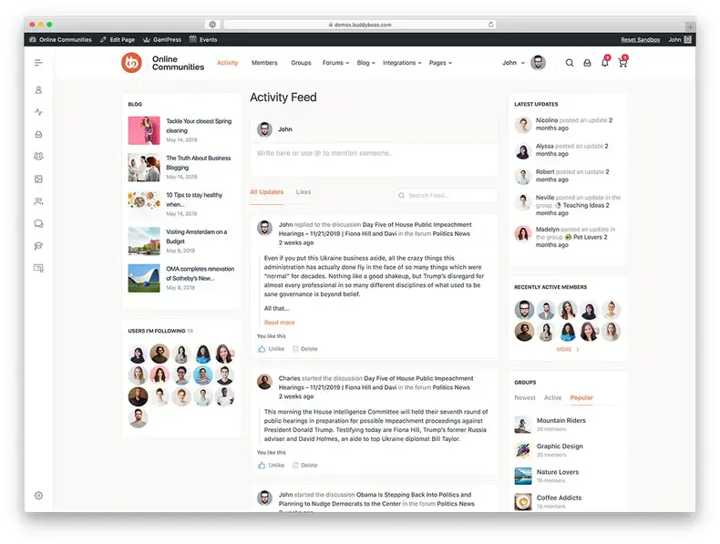 Thèmes BuddyPress
