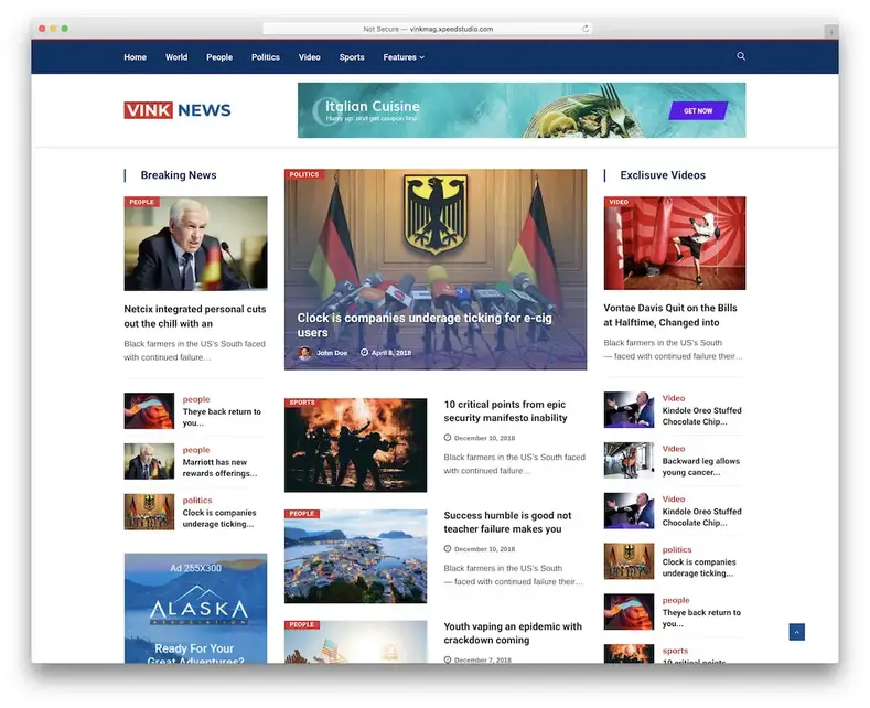 thème du journal vinkmag wordpress