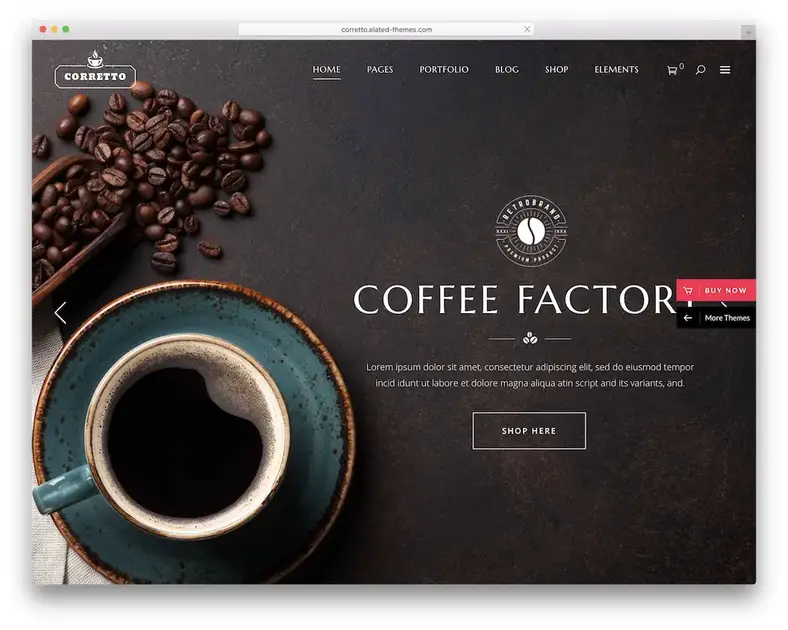 tema wordpress kafe corretto