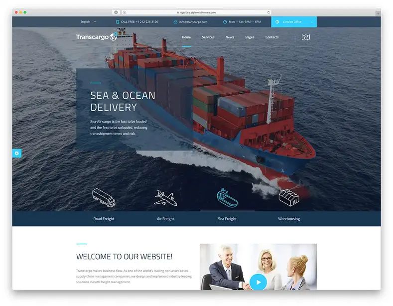 trasporto tema WordPress