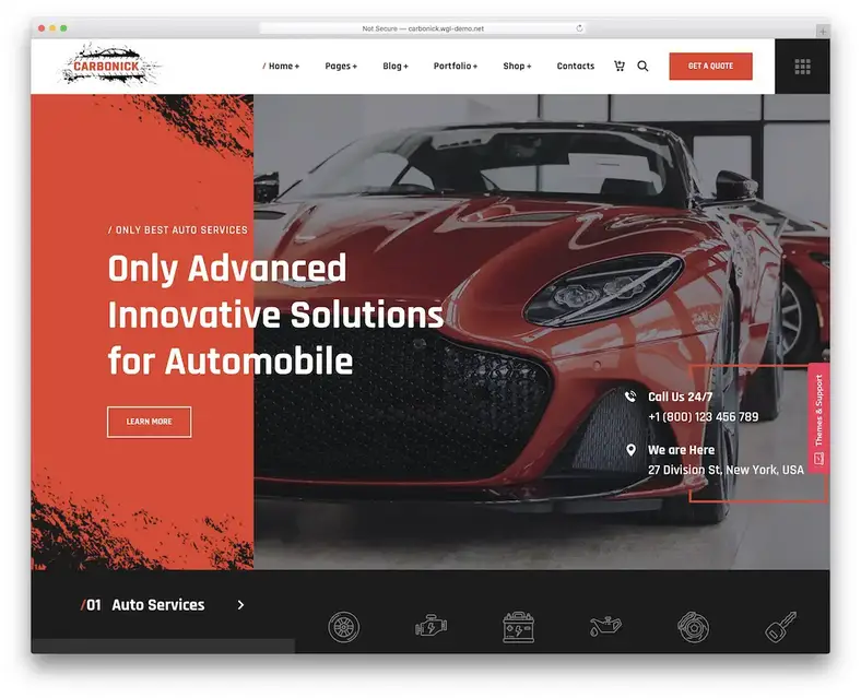tema wordpress layanan otomotif carbonick