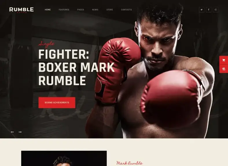 Grondement |  Thème WordPress pour combat de boxe et arts martiaux mixtes