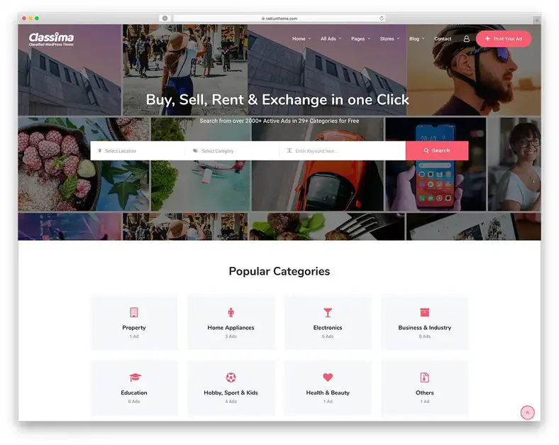 Tema de anúncios classificados do WordPress