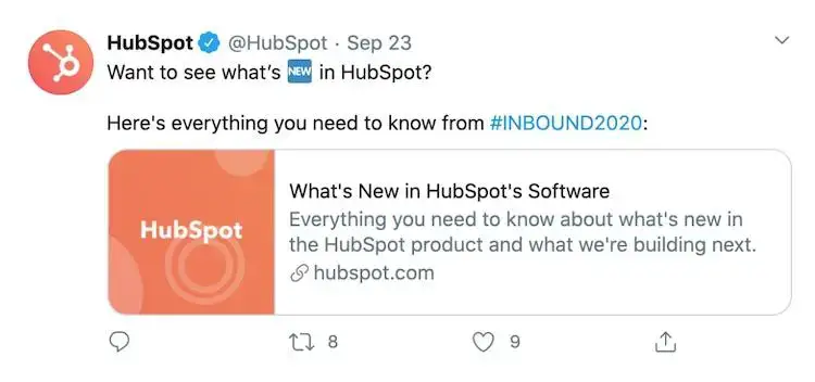 Hubspot Twitter -indlæg