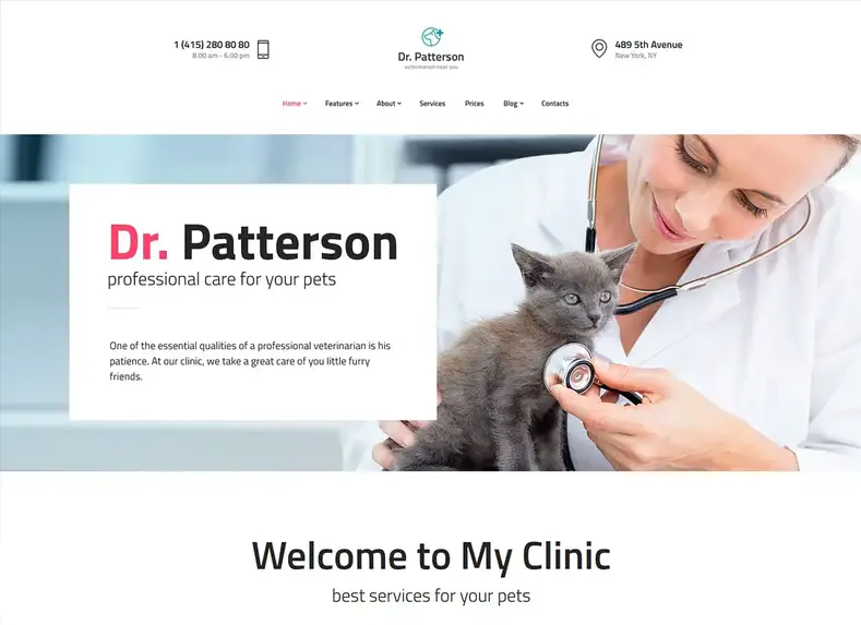 Pet Care / Pet Shop / Tema WordPress Veterinário