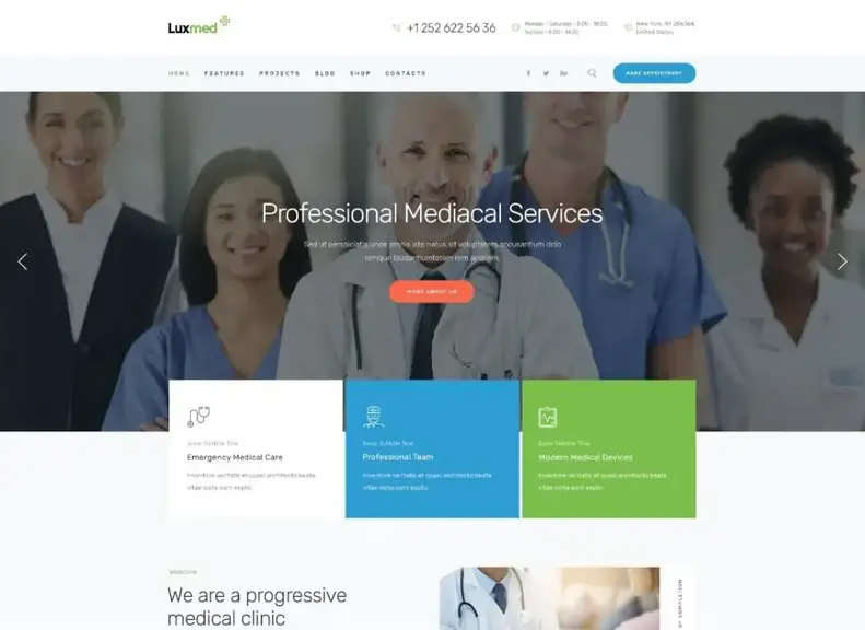 Lux Med |  Tema WordPress per medicina e salute