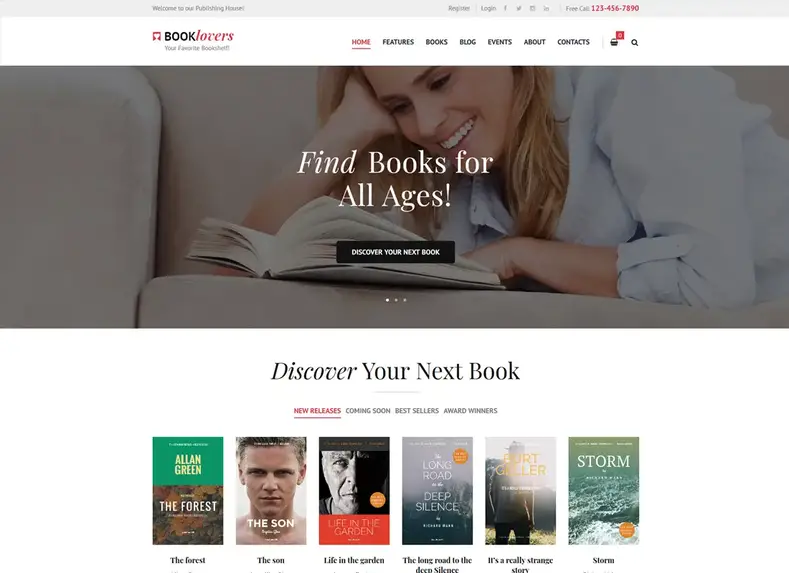 Pecinta buku |  Tema WordPress Penerbit & Toko Buku