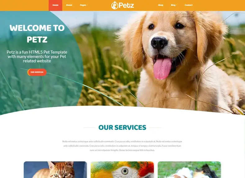 Petz - Thème Vétérinaire & Pet Care