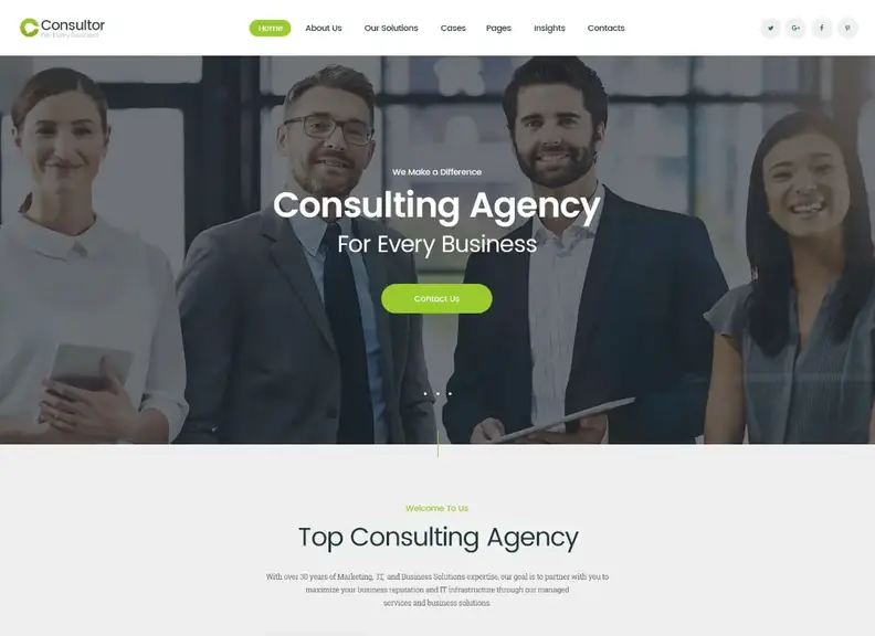Consulente |  Un tema WordPress per consulenti finanziari aziendali