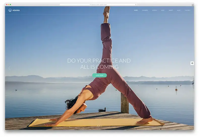 asana-layar-penuh-yoga-templat situs web